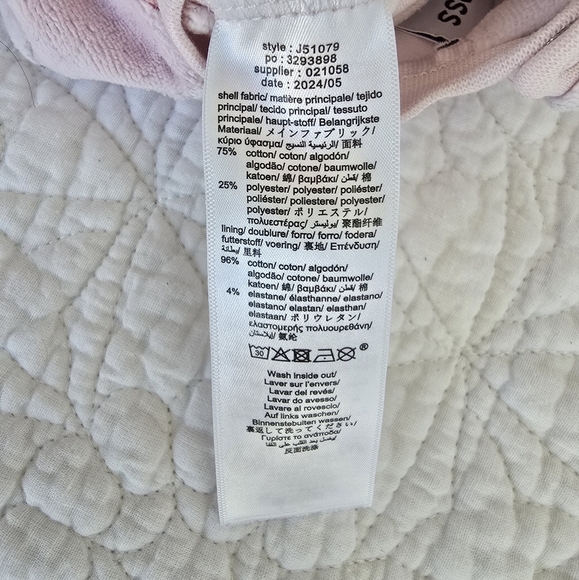 BOSS Velour Logo Footed Sleeper Footies Pajamas 6 Months - Pale Pink - Picture 9 of 9